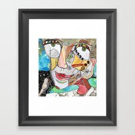 Lady with Bird Framed Art Print