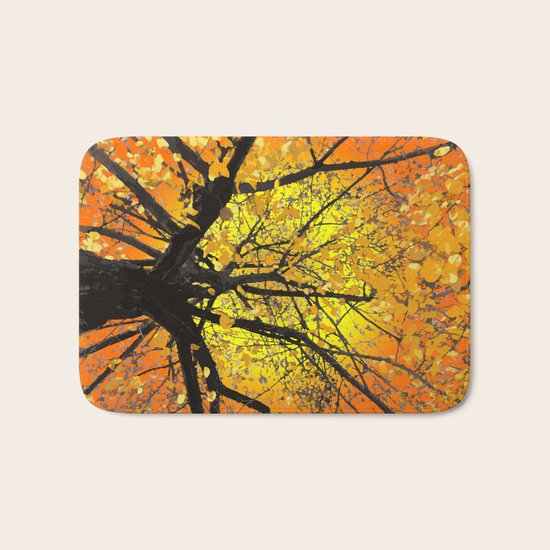 Yellow Leaves Bath Mat