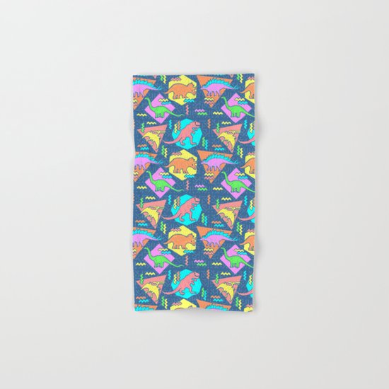 Nineties Dinosaur Pattern Hand & Bath Towel