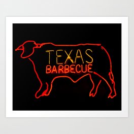Texas BBQ Art Print