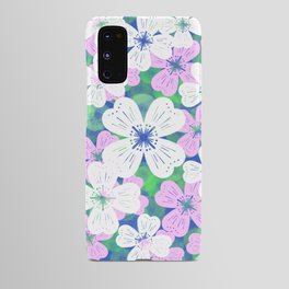 70’s Desert Flowers Pink On Navy Android Case