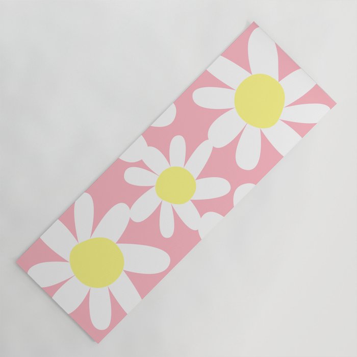 Pink and Yellow Daisy by Christie Olstad Yoga Mat