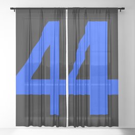 Number 4 (Blue & Black) Sheer Curtain