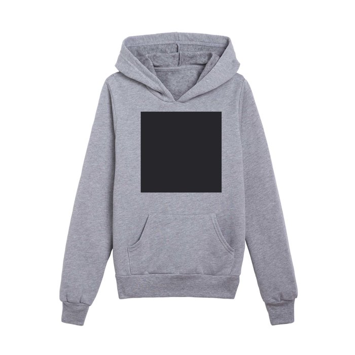 Dark Gray Solid Color Pantone Caviar 19-4006 TCX Shades of Black Hues Kids Pullover Hoodie