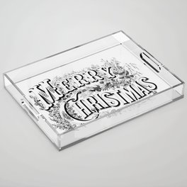 Vintage Merry Christmas Acrylic Tray