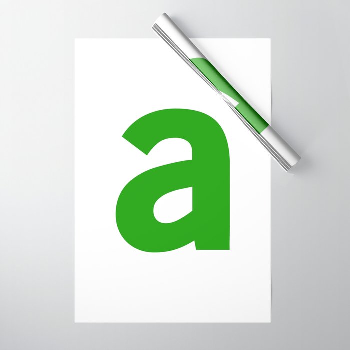 letter A (Green & White) Wrapping Paper