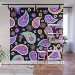 Purple and Pink Paisleys Everywhere Wall Mural
