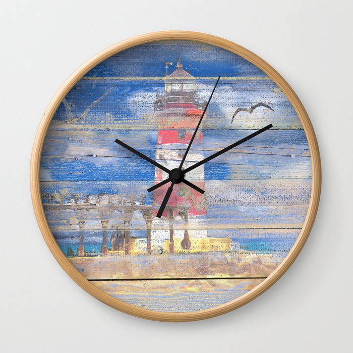 Lighthouse with Seagulls A343 Wall Clock