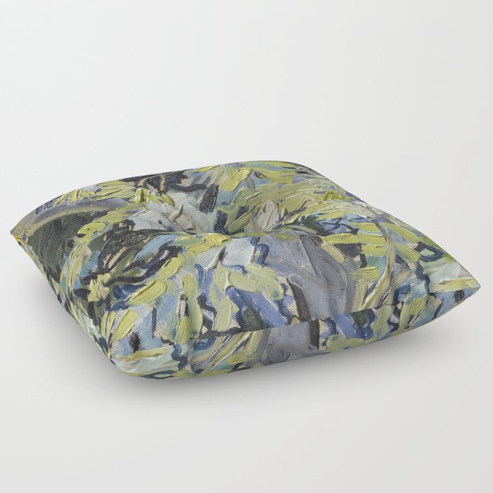 Impressionist Painting Blossoming Acacia Branches (1890) By Vincent Van Gogh Floor Pillow