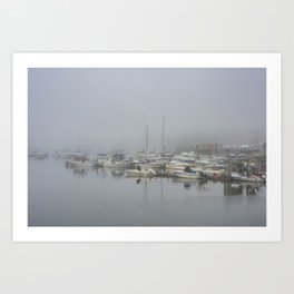 Foggy Gloucester harbor 9-17-17 Art Print