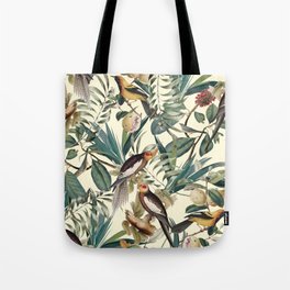 Floral and Birds Vintage Garden Tote Bag