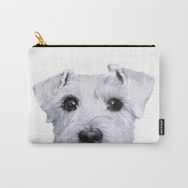 Schnauzer original Dog original painting print Carry-All Pouch | White, Realism, Painting, Cute, Fluffy, Animal, Shop, Love, Dog, Pet 