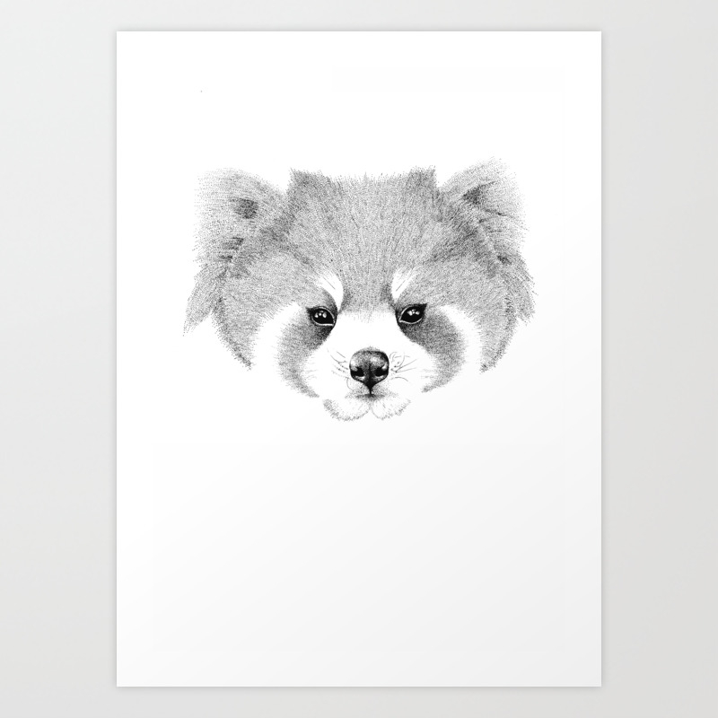 The Red Panda Stippling Drawing With Ink Art Print By Kelseyemblow Society6