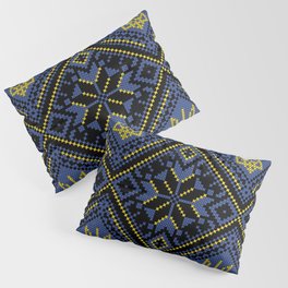Ukrainian colors tricot style art for home decoration. Pillow Sham