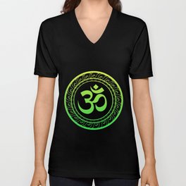 Om Ohm Aum Buddhism Symbol Yoga Sanskrit V Neck T Shirt
