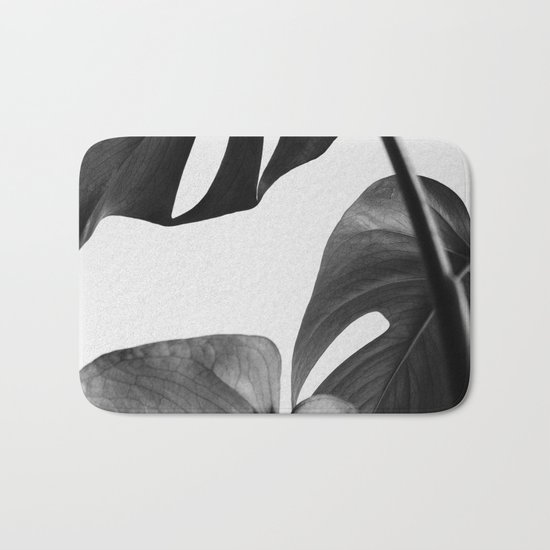 Black & white Monstera Bath Mat