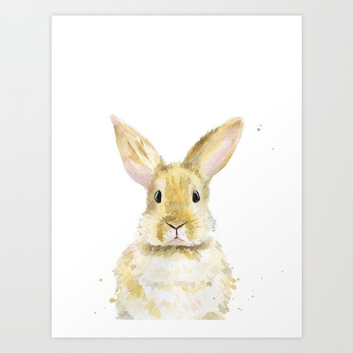 Discover the motif RABBIT. WATERCOLOR ILLUSTRATION. by Art by ASolo as a print at TOPPOSTER