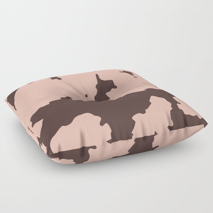 70s Howdy Cowhide in Pink and Brown Floor Pillow