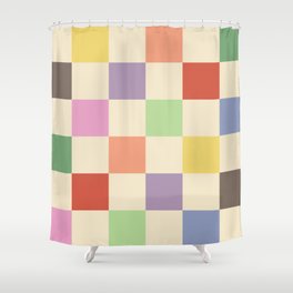 Colorful Checkered Pattern Shower Curtain