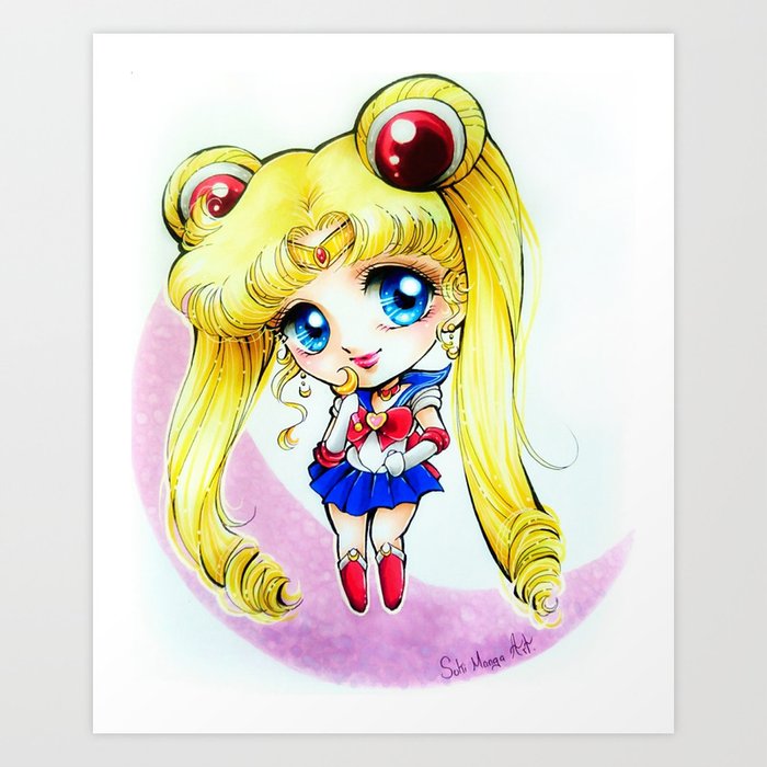 Chibi Sailor Moon By Suki Manga Art Art Print By Sukimangaart