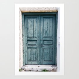 Blue Greek Door Athens #1 #wall #art #society6 Art Print