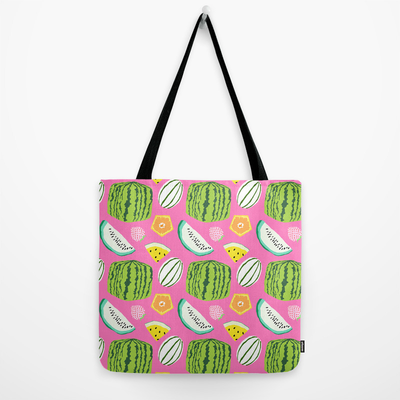 bright pink tote bag