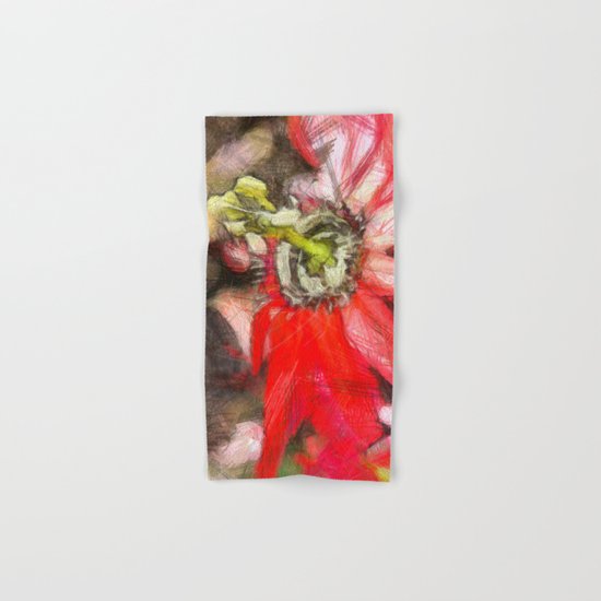 Popy variation 6th - pencil Hand & Bath Towel