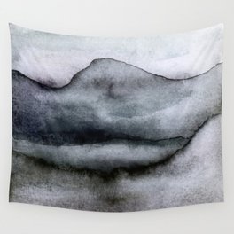 Serene Mountain Landscape In Watercolor Wall Tapestry