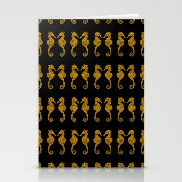 Symmetrical Seahorses Pattern Stationery Cards