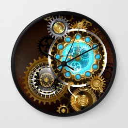 Unusual Clock with Gears ( Steampunk ) Wall Clock
