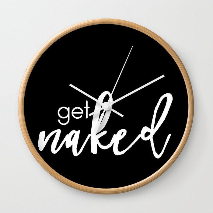 Get White On Black Wall Clock