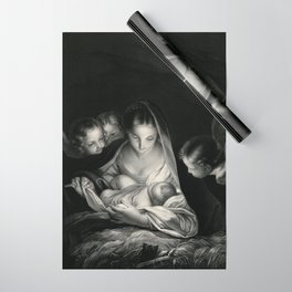 The Nativity, Virgin Mary with Infant Jesus surrounded by Angels Wrapping Paper