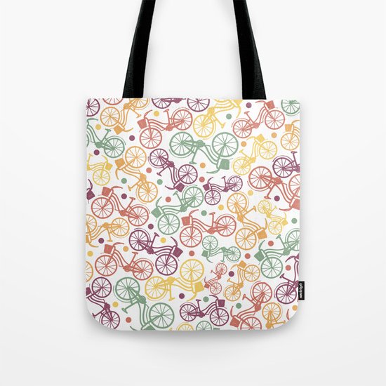 Whimsical bicycle pattern & retro polka dots Tote Bag