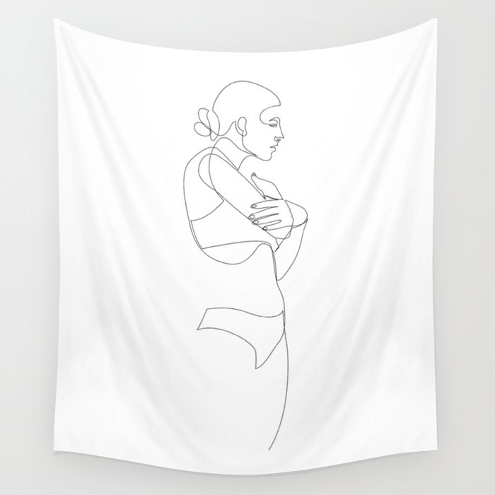 linear figure Wall Tapestry