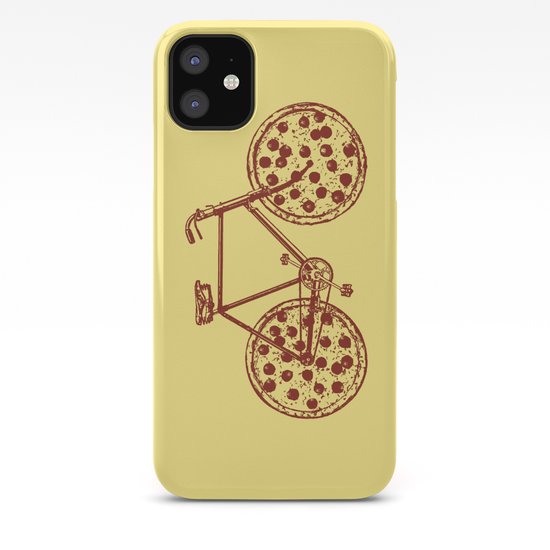 Bicycle with Pepperoni Pizza Tires iPhone Case by arzie Society6