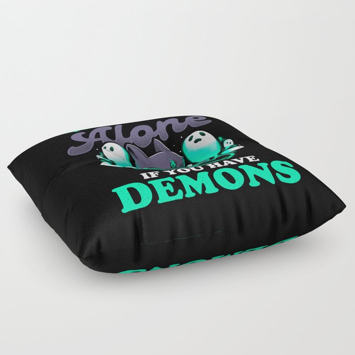 Me And My Demons - Cute Evil Cat Gift Floor Pillow