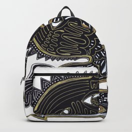 decorative surreal dragon Backpack | Surreal, Unique, Trippy, Fierce, Graphicdesign, Creature, Curated, Golden, Supernatural, Dragon 