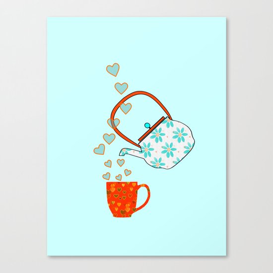 Tea Time Love Canvas Print