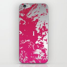   I  Letter Personalized, Pink & White Grunge Design, Valentine Gift / Anniversary Gift / Birthday Gift iPhone Skin