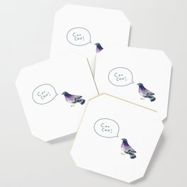 Pigeon with Coo Coo Speech Bubble Coaster