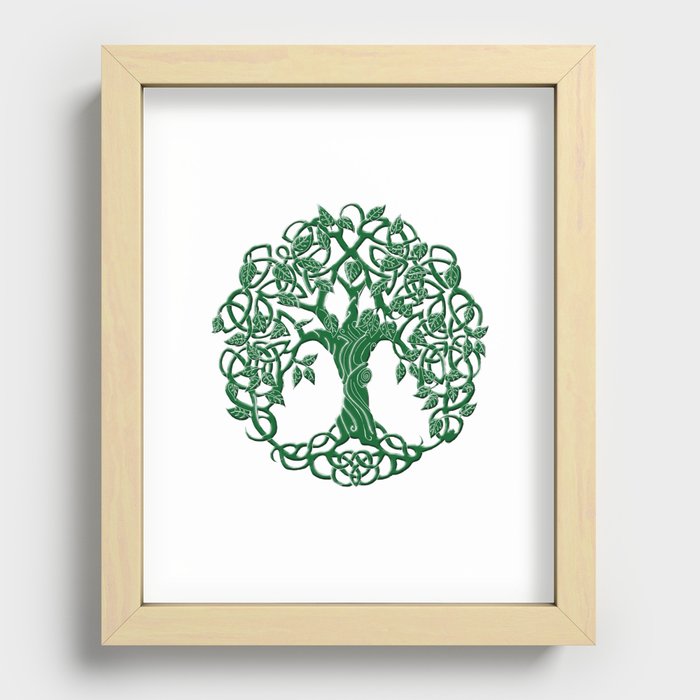 Tree of life green Recessed Framed Print