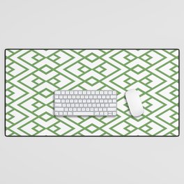 Green and White Diamond Shape Pattern Pairs Coloro 2022 Popular Color Seaweed Green 062-55-25 Desk Mat