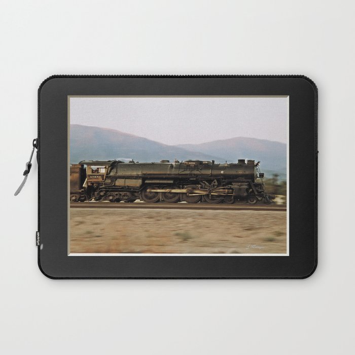 Steam Train Locomotive. Santa Fe 3751. © J. Montague. Laptop Sleeve