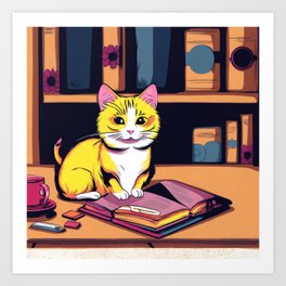 Paws for a Good Read Art Print