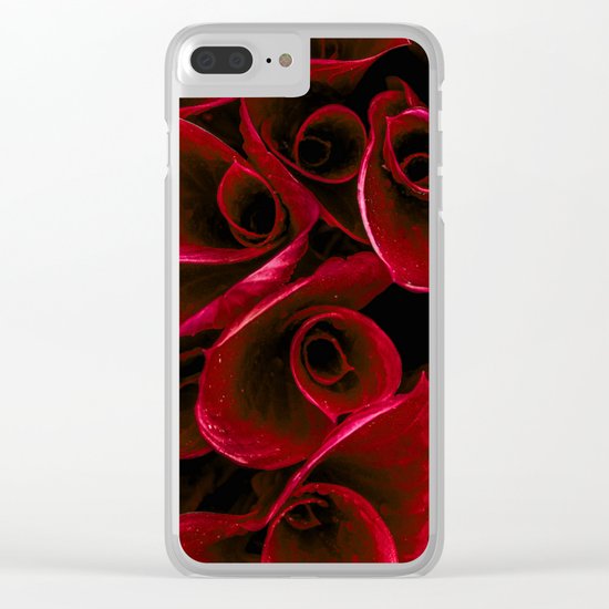 Red Blooms Clear iPhone Case
