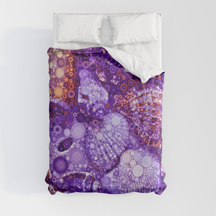 Seashells Abstract in Violet Duvet Cover