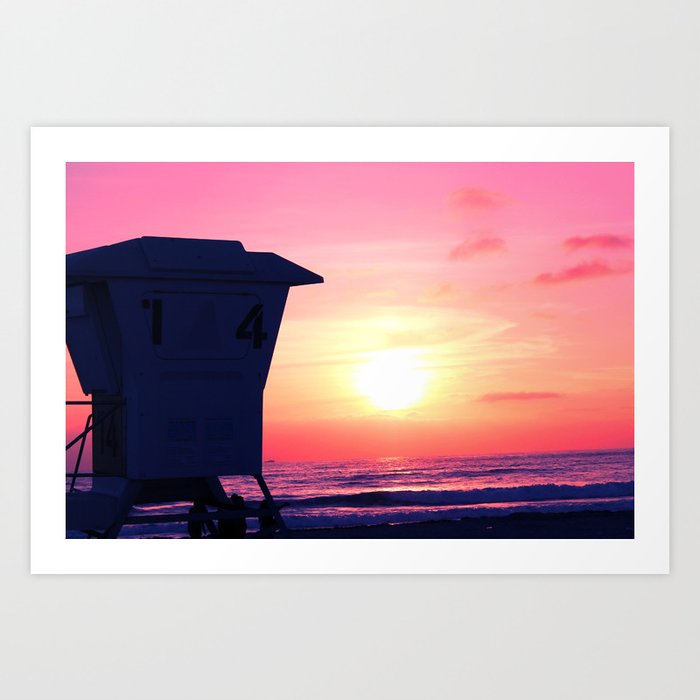 Mission Beach Sunset Art Print