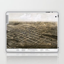 Birds eye view of the city of Coldwater vintage pictorial map Laptop Skin