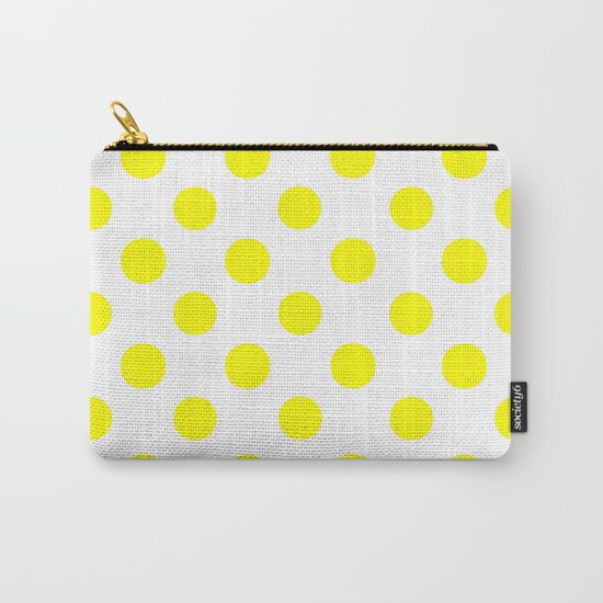 Polka Dots (Yellow/White) Carry-All Pouch
