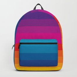  Classic 70s Vintage Style Retro Stripes - Funky Rainbow Backpack | Rainbow, Stripe, Lined, Striped, Lgbt, Pattern, Design, Decor, Womanly, Summer 